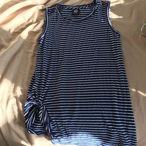 Blue and white striped tank top